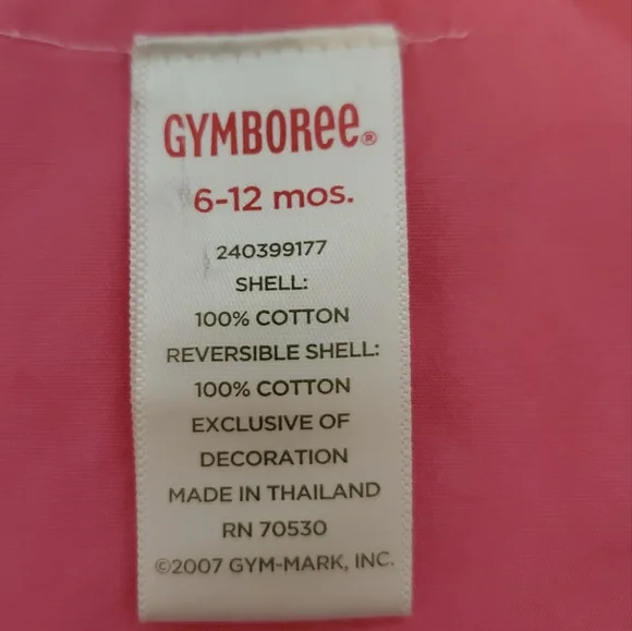 GYMBOREE | Baby's tropical floral and hot pink reversible dress. Size 6-12M. - Picture 6 of 7